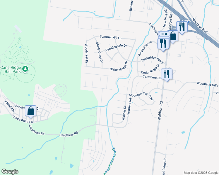 map of restaurants, bars, coffee shops, grocery stores, and more near 530 Buford Johnson Road in La Vergne