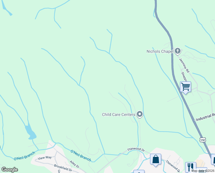 map of restaurants, bars, coffee shops, grocery stores, and more near 385 Gardenia Road in Newport