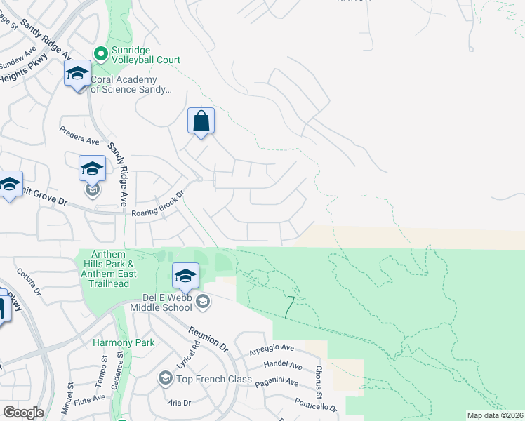 map of restaurants, bars, coffee shops, grocery stores, and more near 2172 Horse Prairie Drive in Henderson