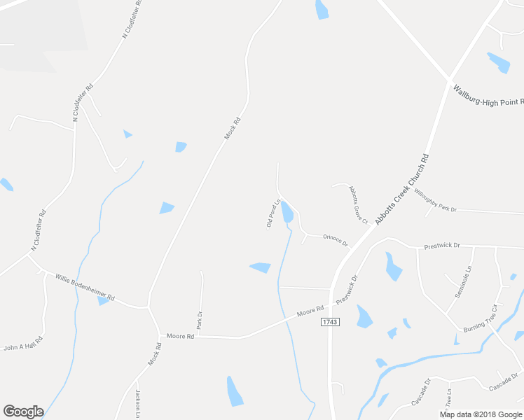map of restaurants, bars, coffee shops, grocery stores, and more near 140 Old Pond Lane in High Point