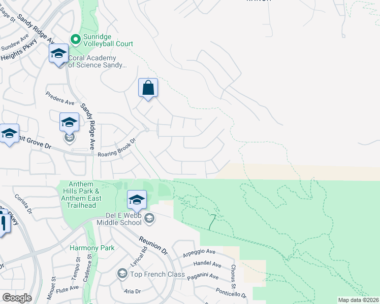 map of restaurants, bars, coffee shops, grocery stores, and more near 2172 Horse Prairie Drive in Henderson