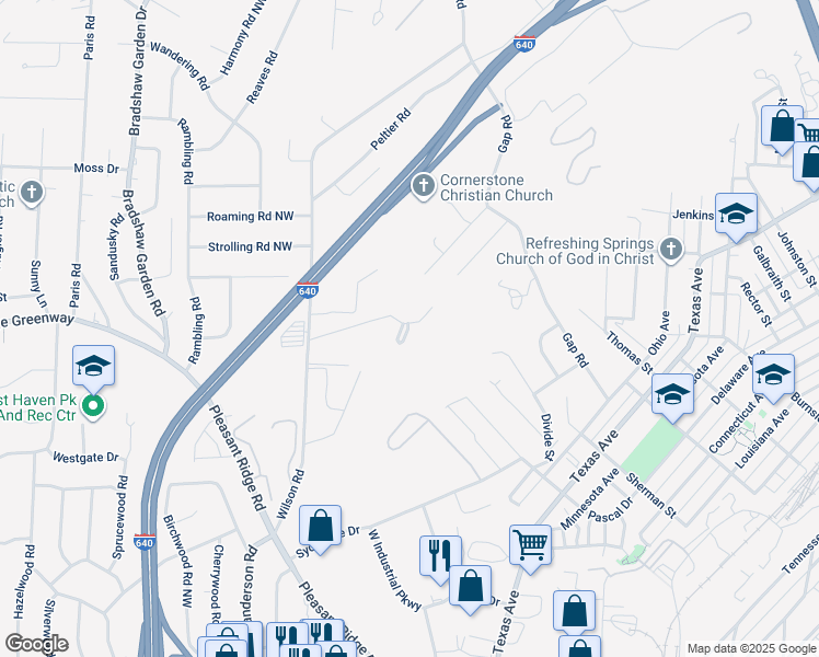 map of restaurants, bars, coffee shops, grocery stores, and more near 1202 Ivory Gables Way in Knoxville