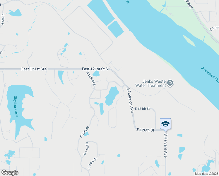 map of restaurants, bars, coffee shops, grocery stores, and more near 12206 South 18th Avenue East in Jenks
