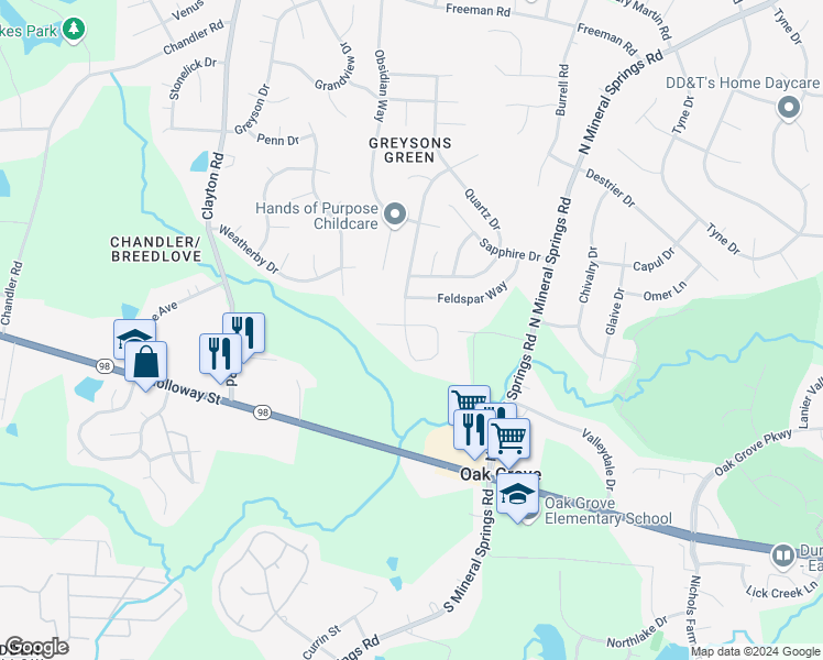 map of restaurants, bars, coffee shops, grocery stores, and more near 218 Lodestone Drive in Durham