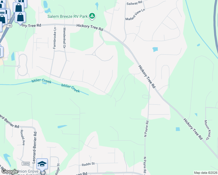 map of restaurants, bars, coffee shops, grocery stores, and more near 165 Tumbleweed Drive in Winston-Salem