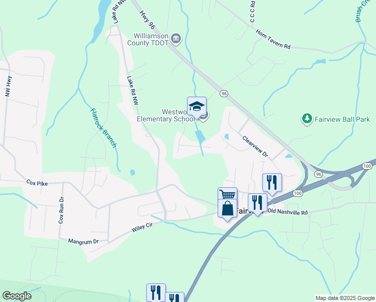 map of restaurants, bars, coffee shops, grocery stores, and more near 7412 Marisa Way in Fairview