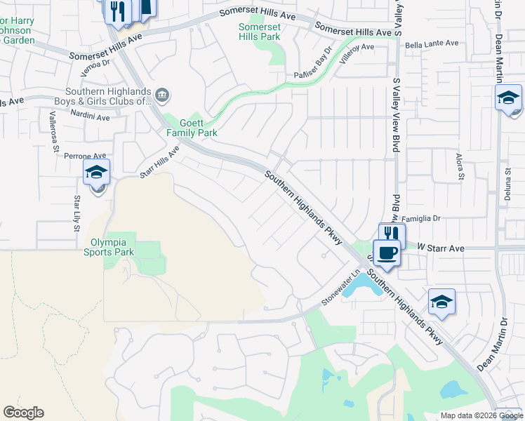 map of restaurants, bars, coffee shops, grocery stores, and more near 11208 Gallery Echo Street in Las Vegas