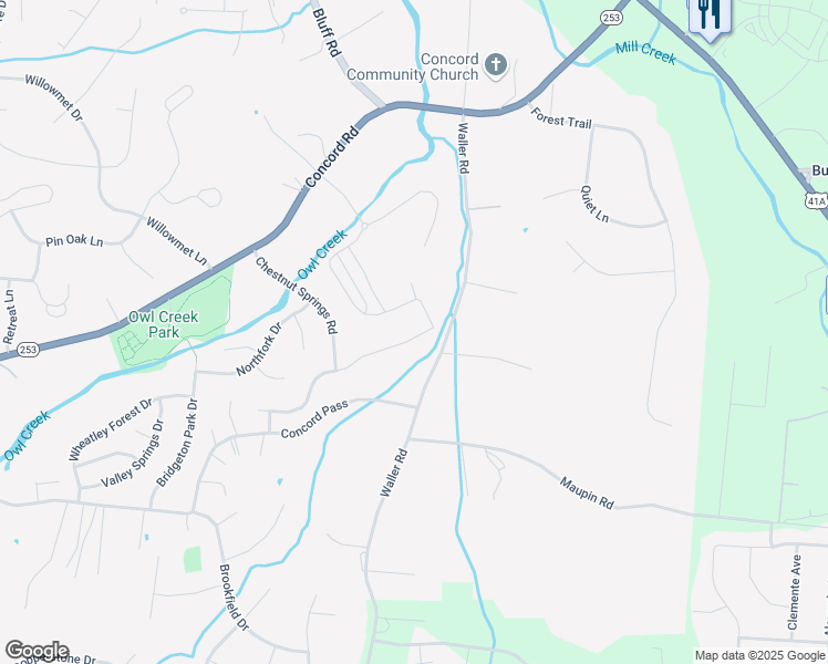 map of restaurants, bars, coffee shops, grocery stores, and more near 9786 Jupiter Forest Drive in Brentwood