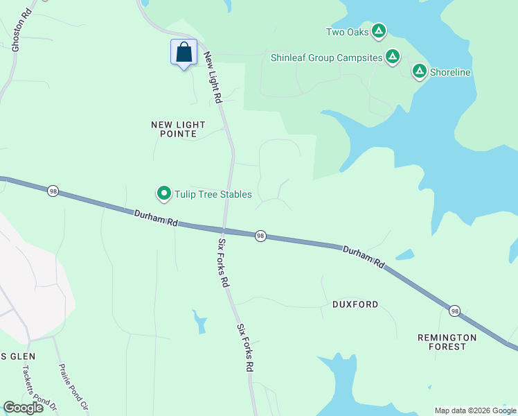 map of restaurants, bars, coffee shops, grocery stores, and more near 3944 Durham Road in Raleigh