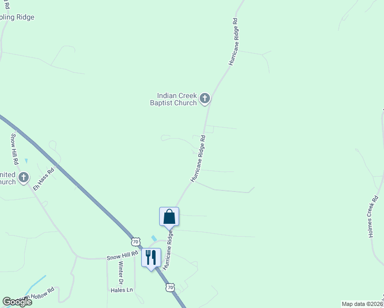 map of restaurants, bars, coffee shops, grocery stores, and more near 735 Hurricane Ridge Rd in Smithville