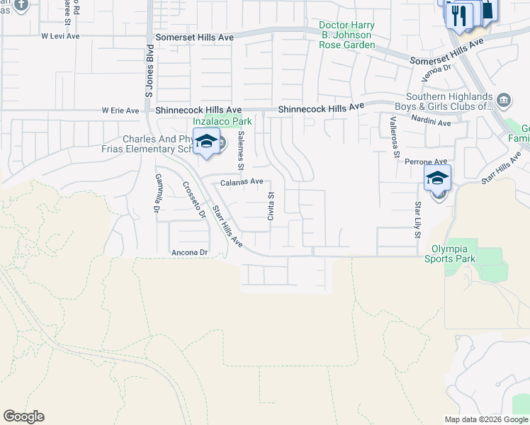 map of restaurants, bars, coffee shops, grocery stores, and more near 11182 Civita Street in Las Vegas