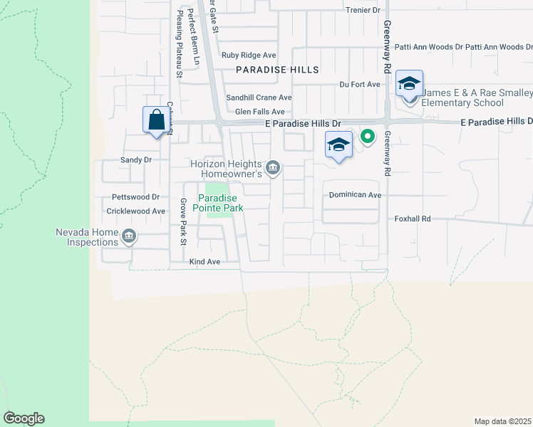 map of restaurants, bars, coffee shops, grocery stores, and more near 35 Singing Dove Avenue in Henderson