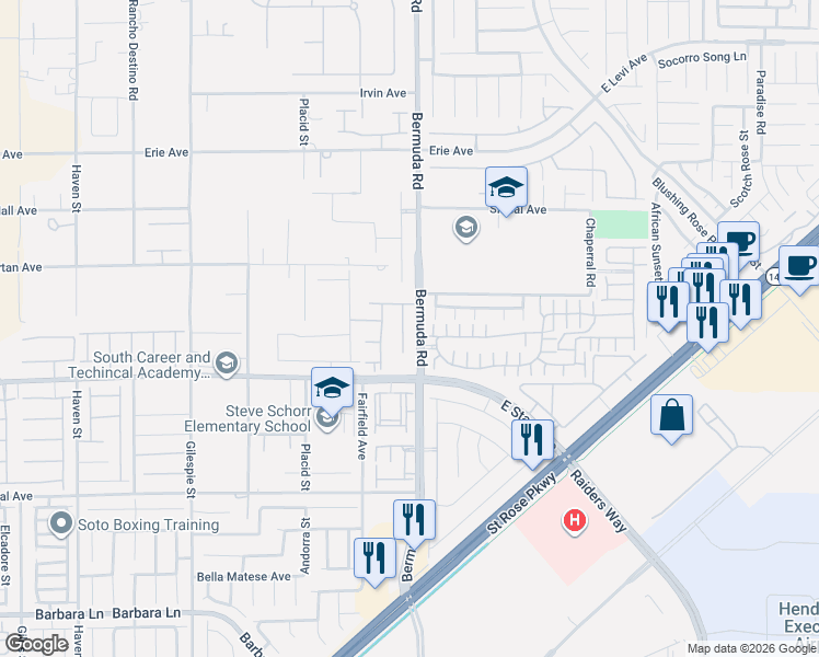 map of restaurants, bars, coffee shops, grocery stores, and more near 11210 Formosa Springs Court in Las Vegas