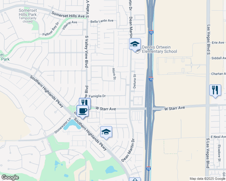 map of restaurants, bars, coffee shops, grocery stores, and more near 11181 Alora Street in Las Vegas