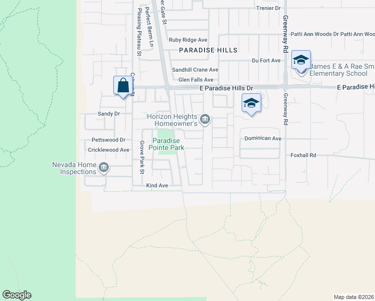 map of restaurants, bars, coffee shops, grocery stores, and more near 1141 Midori Street in Henderson