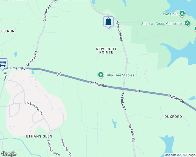 map of restaurants, bars, coffee shops, grocery stores, and more near 4112 Durham Road in Raleigh