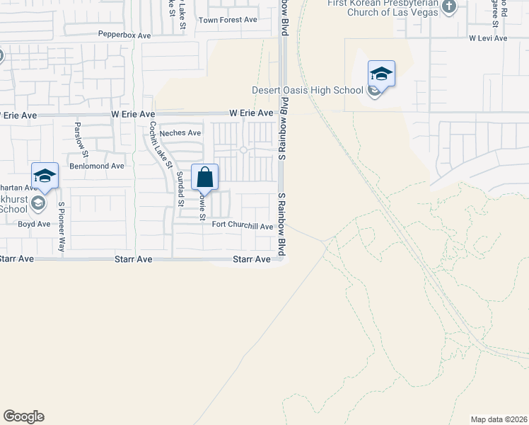 map of restaurants, bars, coffee shops, grocery stores, and more near 11173 Hickory Glen Street in Las Vegas