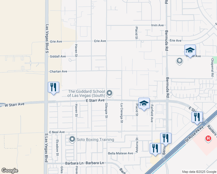 map of restaurants, bars, coffee shops, grocery stores, and more near 206 Star Diamond Court in Las Vegas