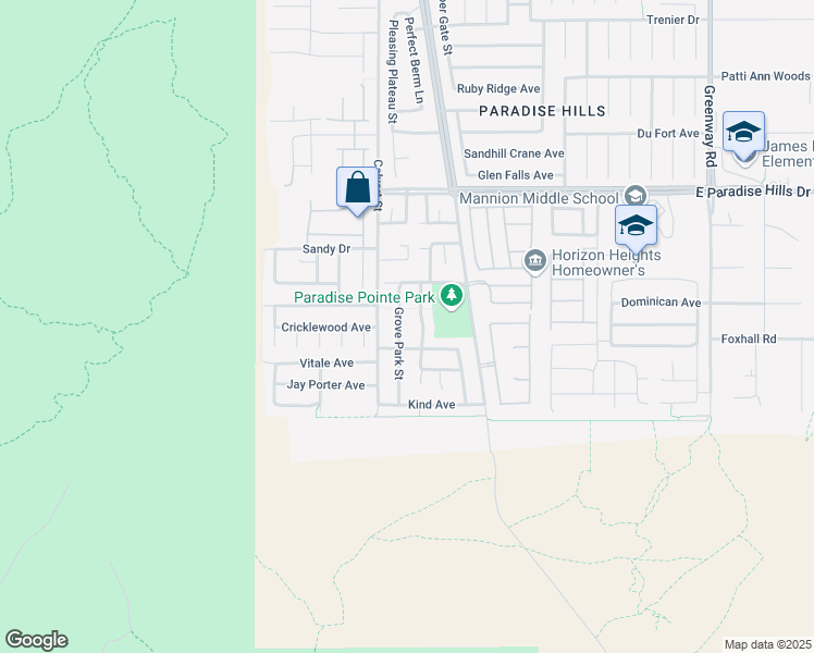 map of restaurants, bars, coffee shops, grocery stores, and more near 1158 Grove Park St in Henderson