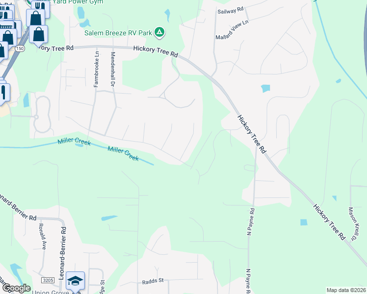 map of restaurants, bars, coffee shops, grocery stores, and more near 165 Tumbleweed Drive in Winston-Salem