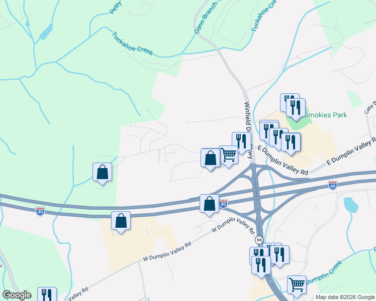 map of restaurants, bars, coffee shops, grocery stores, and more near Bass Pro Drive in Sevier County