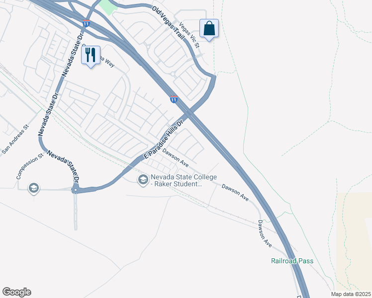 map of restaurants, bars, coffee shops, grocery stores, and more near 1109 Moonlit Oasis Lane in Henderson