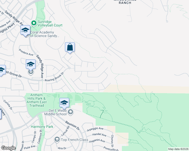 map of restaurants, bars, coffee shops, grocery stores, and more near 2172 Horse Prairie Dr in Henderson