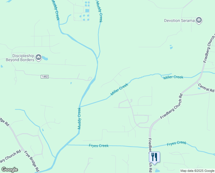 map of restaurants, bars, coffee shops, grocery stores, and more near 172 Meadowfield Run in Clemmons