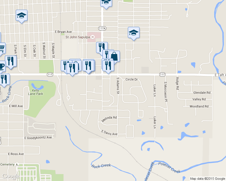 map of restaurants, bars, coffee shops, grocery stores, and more near 919 South Hiawatha in Sapulpa