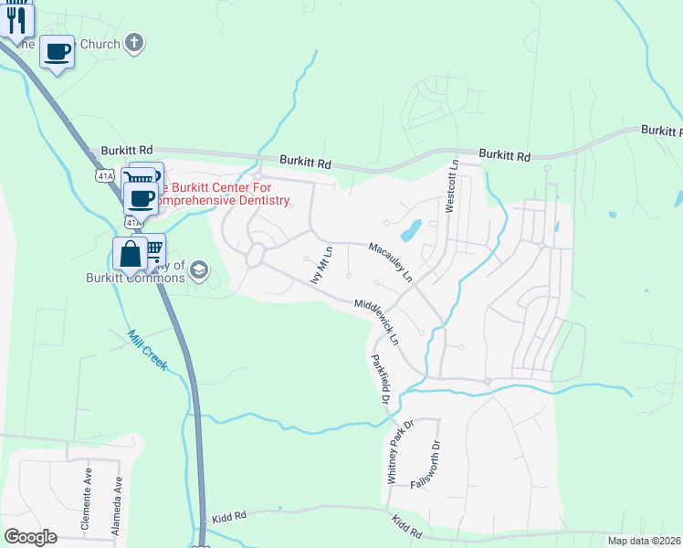 map of restaurants, bars, coffee shops, grocery stores, and more near 220 Foxley Court in Nolensville