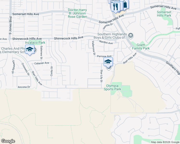 map of restaurants, bars, coffee shops, grocery stores, and more near 5126 Quiet Falls Court in Las Vegas
