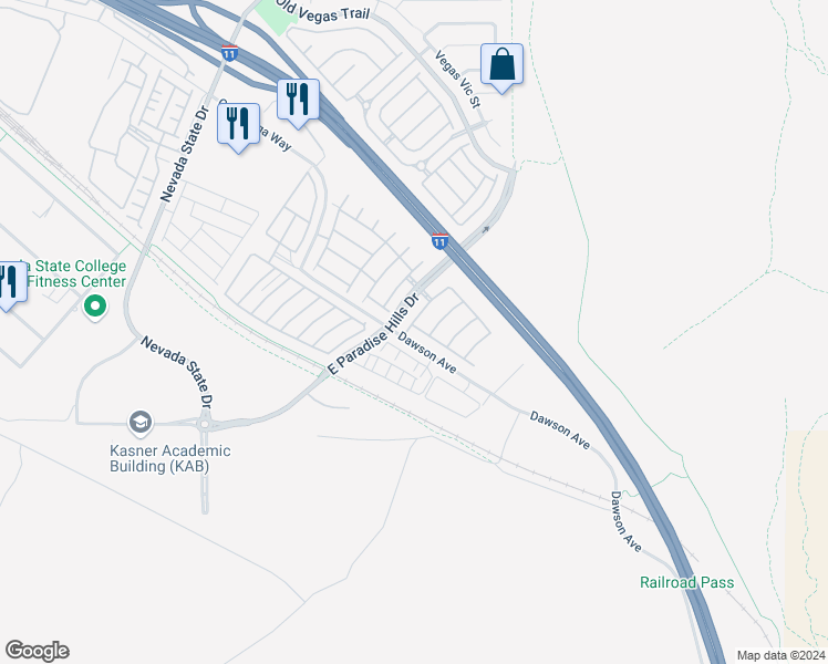 map of restaurants, bars, coffee shops, grocery stores, and more near 1305 Allegheny Moon Terrace in Henderson
