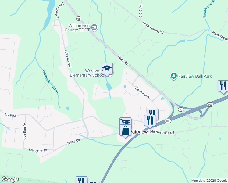 map of restaurants, bars, coffee shops, grocery stores, and more near 7418 Marisa Way in Fairview