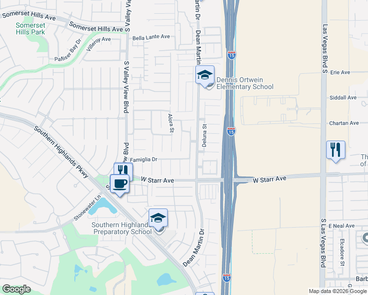 map of restaurants, bars, coffee shops, grocery stores, and more near 11178 Verismo Street in Las Vegas