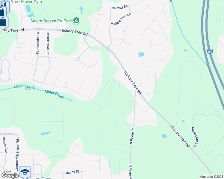 map of restaurants, bars, coffee shops, grocery stores, and more near 293 Williams Meadow Lane in Winston-Salem