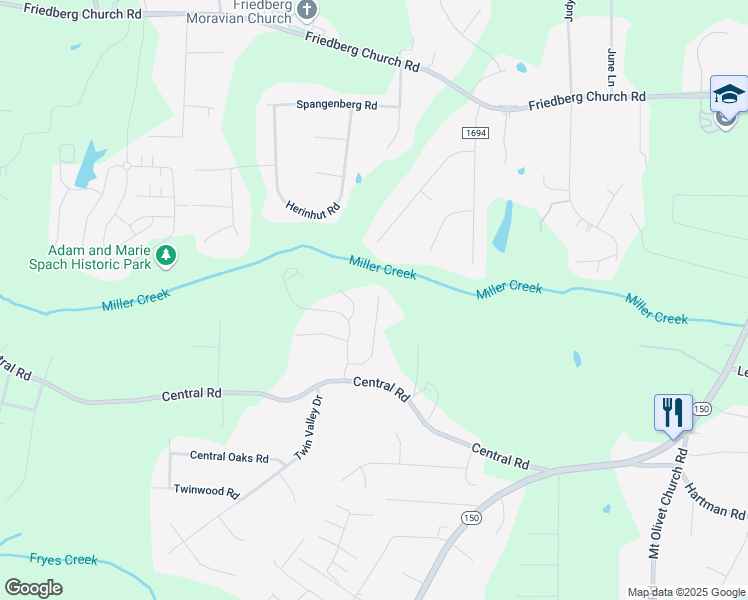 map of restaurants, bars, coffee shops, grocery stores, and more near 305 Cinnamon Way in Clemmons