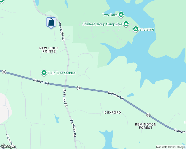 map of restaurants, bars, coffee shops, grocery stores, and more near 3844 Durham Road in Raleigh