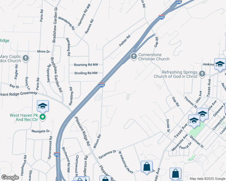 map of restaurants, bars, coffee shops, grocery stores, and more near 2000 Wilson Road in Knoxville