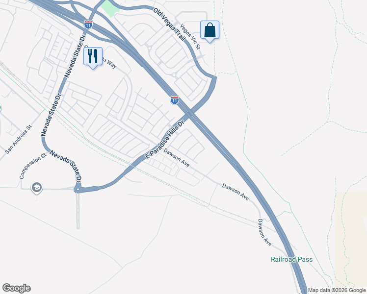 map of restaurants, bars, coffee shops, grocery stores, and more near 1110 Luna Eclipse Lane in Henderson