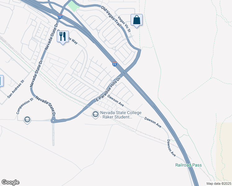 map of restaurants, bars, coffee shops, grocery stores, and more near 1117 Luna Eclipse Lane in Henderson