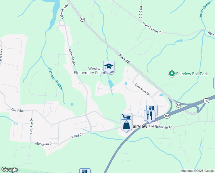 map of restaurants, bars, coffee shops, grocery stores, and more near 7412 Marisa Way in Fairview