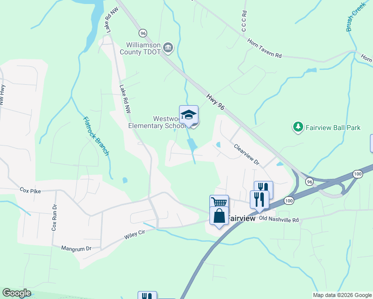 map of restaurants, bars, coffee shops, grocery stores, and more near 7412 Marisa Way in Fairview