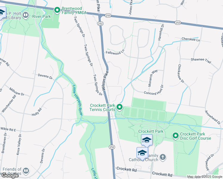 map of restaurants, bars, coffee shops, grocery stores, and more near 1304 Wilson Pike in Brentwood