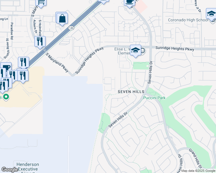 map of restaurants, bars, coffee shops, grocery stores, and more near 3149 Diamond Crest Lane in Henderson
