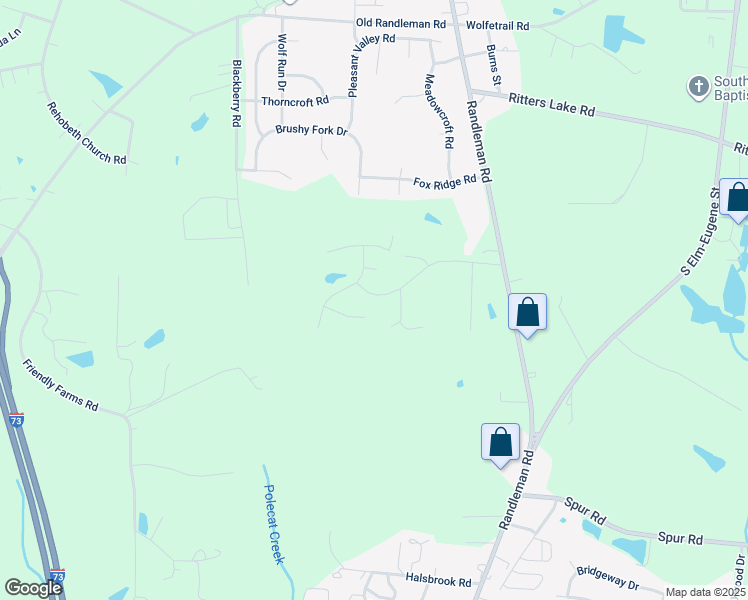 map of restaurants, bars, coffee shops, grocery stores, and more near 1005 Ronald Road in Greensboro