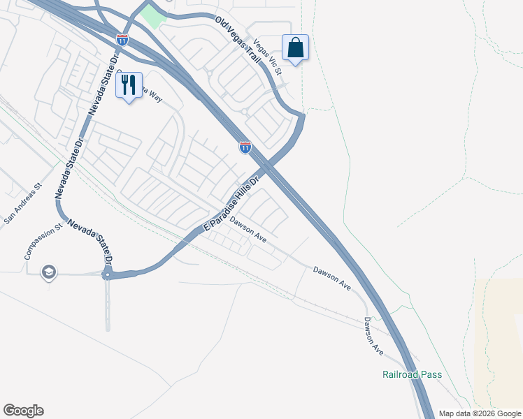 map of restaurants, bars, coffee shops, grocery stores, and more near 1106 Luna Eclipse Lane in Henderson