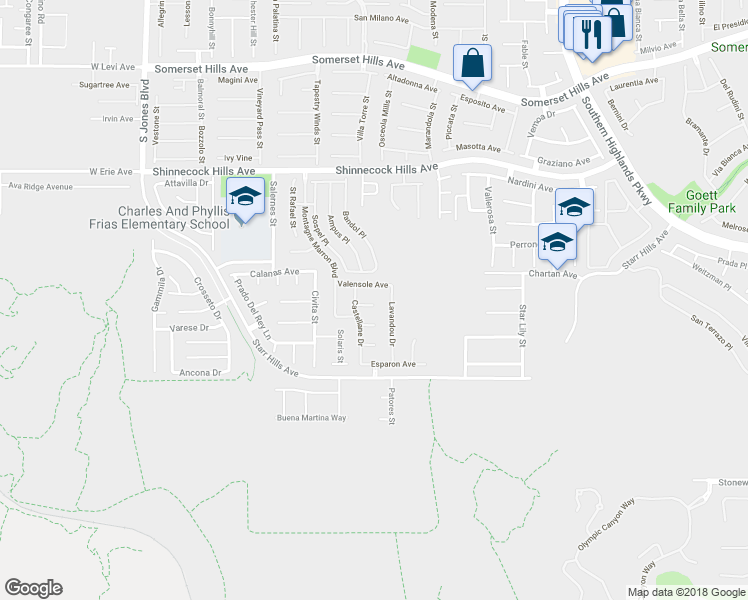 map of restaurants, bars, coffee shops, grocery stores, and more near 5438 Levens Court in Las Vegas