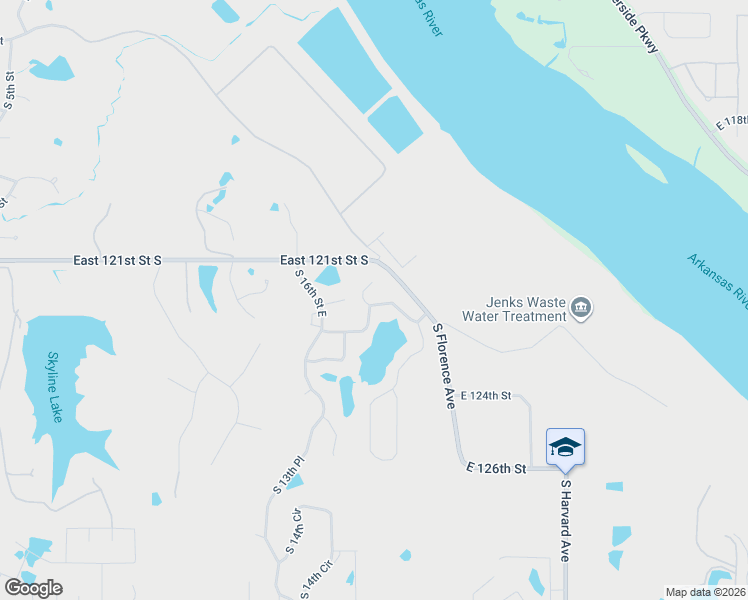 map of restaurants, bars, coffee shops, grocery stores, and more near 12206 South 18th Avenue East in Jenks