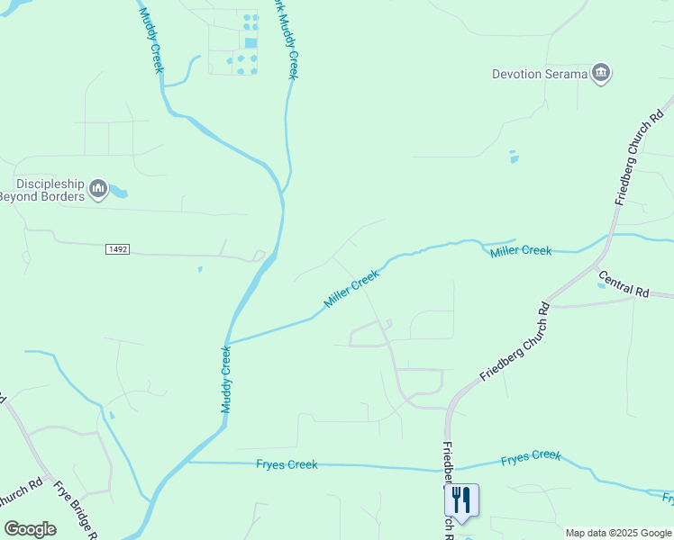map of restaurants, bars, coffee shops, grocery stores, and more near 230 Meadowfield Run in Clemmons