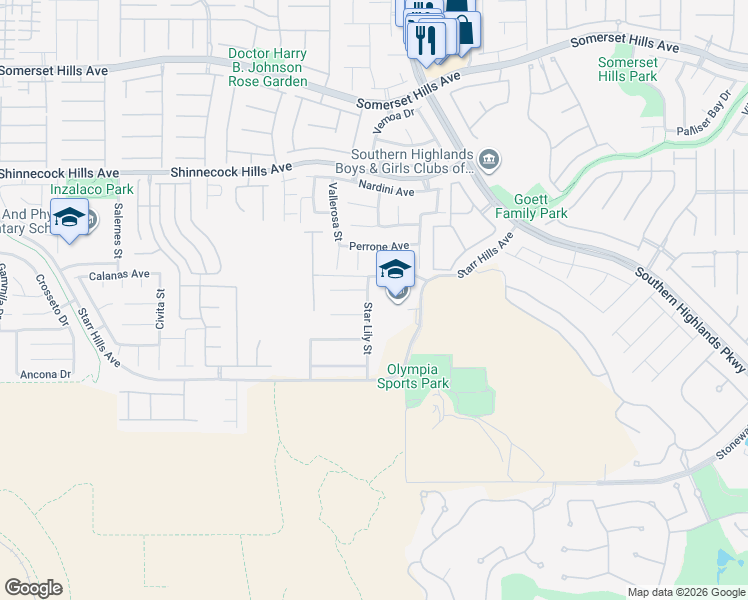 map of restaurants, bars, coffee shops, grocery stores, and more near 11148 Star Lily Street in Las Vegas